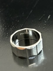 Ring Sterling Size 7 Sliver Square Block Band Rectangle Cut Carve Vintage