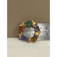 Vintage Binder Brothers BB 12K Gold Filled Wreath Brooch Carved Scarab Gemstones