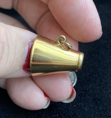 Vintage JMF 1/10 Gold Filled Cheer Bull Horn Charm/Pendant Collectible Glory Day