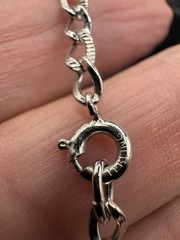 Vintage 7.25 Sterling Silver Textured Curb Link Chain Bracelet Estate 925