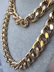 1980s 1990s VTG long or double Gold Chunky Chain Halloween brutalist Necklace