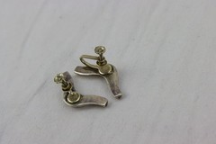 Alpaca Screwback Earrings, Vintage, Marked, 8gr