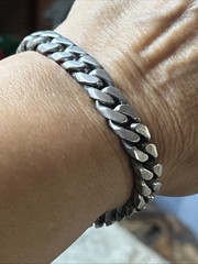 57. Vintage Sterling silver 925 Curb Link Chain Bracelet 7 3/8″. 50.8g. Unsx