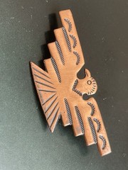 Vintage Copper Bell Thunderbird Brooch Native Southwest Stile Bird Pin Signed