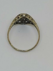 Vintage Art Deco BELAIS 18k Gold Filigree Delicate Ring Size 8