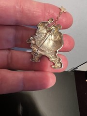 Scarce Vintage Signed B.A BALLOU 925 Sterling 14K Gold Santa Claus Pin Brooch