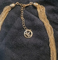 Vintage Crown Trifari Multi Strand And Hoop Necklace Gold Tone Summer Beach Wear
