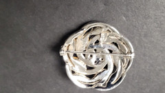 1950s Round and Marquis Cut Crystal Sunburst or Pinwheel Brooch Pendant