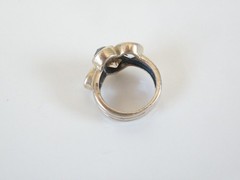 Silpada Sterling Silver CZ Hematite Quartz Wine Flight Ring Size 5