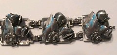 Vintage Sterling Floral Bracelet Unsigned Hobe