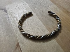 vintage twist brass bangle bracelet tricolor gold tone silver tone copper classy