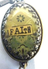 Vintage AAI “fAitH” Style Copper Tone Oval French Wire Earrings w/Rhinestone
