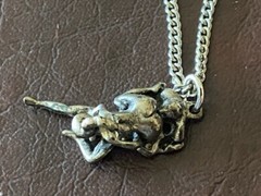 VTG Solid Silver Erotic Kama Sutra Pendant 1.25″w/Continous Chain 34″ (No Clasp)