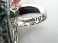 Vintage Huge Sterling Silver 925 Green Turquoise Looking Statement Ring Size 5