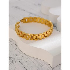 Vintage Gold Plated Stainless Steel Chain Bracelet Waterproof