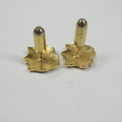 2 Pairs Enamel Earrings Vintage Floral 1980s 1990s Goldtone