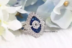1.75Ct Art Deco Style Lab Created Diamond Anniversary 14K White Gold Finish Ring