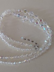 Quality 60’s Aurora Borealis Two Strand Graduated 20″ Rhinestone Clasp Necklace