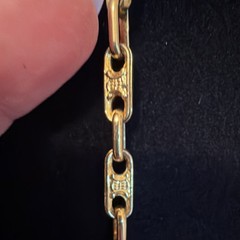 Vintage Celine Paris Heavy Gold Tone Triomphe Blazon Open Link Chain Necklace