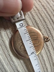 Victorian 8g Rose Gold Fill Photo Locket Pendant Monogram Dimple On Back