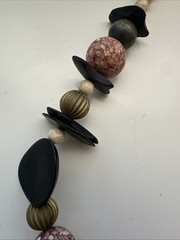 Vtg Polished Horn Fish Pendant Chunky Statement Necklace.See pics.