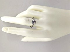 Vintage Elegant RING Silver 925 with Bright Stone -size: 8.5US (18.5mm)| UA #57