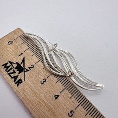 Vintage USSR Filigree Silver 960 Brooch Openwork Hallmarked 750 960