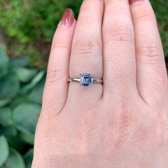 Platinum 1.03 Carat Ceylon Blue Genuine Natural Sapphire Solitaire Ring (#J7319)