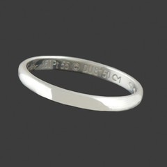 Cartier Platinum 2.5mm High Polished Wedding Band, Estate Ring