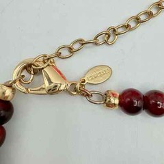 Chico’s Cherry-Colored Bib Necklace Beaded Tribal Boho Tropic Vaca Statement