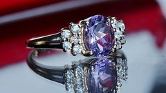 10k yellow gold ring 1.50ct amethyst & Crystal size 6 handmade vintage 2.40gr