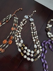 Vintage Multicolor Beaded Pearl Glass Resin Necklace Lot Of 4 Japan Hong Kong