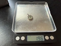 1.96g Vintage Sterling Silver 925 Round Pendant Iridescent Center M
