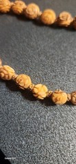16″ Antique Carved Floral Bovine-Bone Bead Necklace Art Deco–As Is Needs Repair