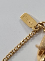 VTG Monet Openwork Teardrop Shape Link Gold Tone Bracelet Safety Chain Free Ship