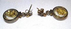 Cripple Creek Co Gold Nugget Capsule Earrings in OGP w/ COA ETC11046