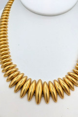Vintage MONET Necklace Gold Tone Collar Statement Graduated Bead