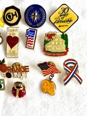 Lot of 24 Various Pin Back pinback pins Nurse / Bowling etc. #78-3