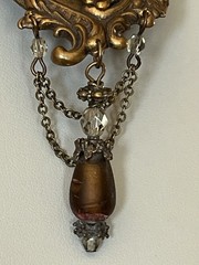 Vintage Rare Victorian style signed Maya Evangelista smoky topaz 1950-1960