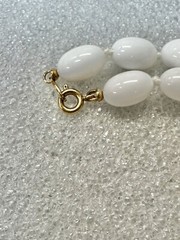 VTG 1960s Trifari 28” White Acrylic Graduated Bead Necklace