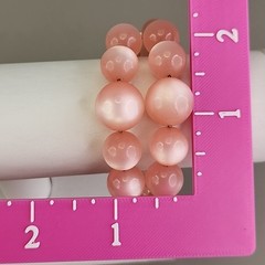 Vintage Moonglow Wrap Bracelet Pink Graduated Lucite Layered Expands 6″