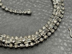 Vintage Rhinestone Crystal Necklace Silver Tone Crystal 16 – 18”