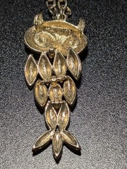 Vtg 1970s AVON Textured Chain Gold Tone Articulated OWL Pendant 24″ Necklace