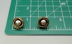 Laton Taxco Sterling Modernist Saturn Orbit Stud Earrings Mixed Metal Artisan