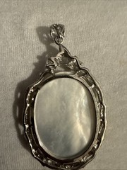 Beautiful Cameo Young Maiden Hand Carved On Abalone Shell In A Golden Setting