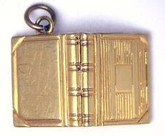 Antique Vintage 10k Yellow Gold Book Locket Pendant Charm Fob #Z204
