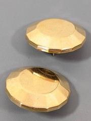 Vintage Monet Gold Tone Round Faceted Metal Statement earrings Pierced