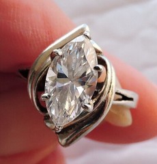 Antique Era Solitaire Wedding Ring 2.1 Ct Simulated Diamond 14k White Gold Over