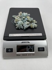 Vintage Marbled Blue Aquamarine Stones For Crafting 16” 124g