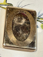 Antique Marathon Brass Plated Rectangular Picture / ID Necklace Locket Pendant